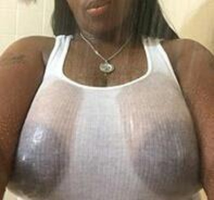 on my knees getting FUCKED from behind coming all over you!! skeeting all over my titties! nasty boy